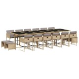 Cumpara ieftin Set mobilier gradina cu perne, 17 piese bej combinat poliratan