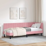vidaXL Cadru de pat colțar cu headboard Roz 80 x 200 cm Catifea