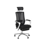 Scaun birou ergonomic cu suport picioare OFF 420, mesh, suport lombar ajustabil, inaltime reglabila, 110 kg, negru