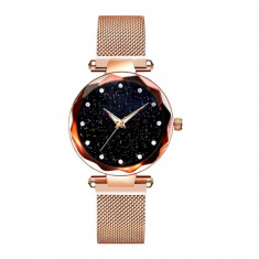 Ceas de dama Magnet Starry Sky Quartz Wristwatch Gold