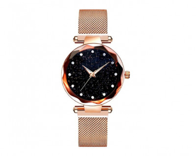 Ceas de dama Magnet Starry Sky Quartz Wristwatch Gold foto