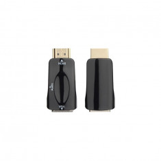 Convertor Adaptor HDMI la VGA + audio-Culoare Negru