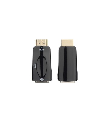 Convertor Adaptor HDMI la VGA + audio-Culoare Negru foto