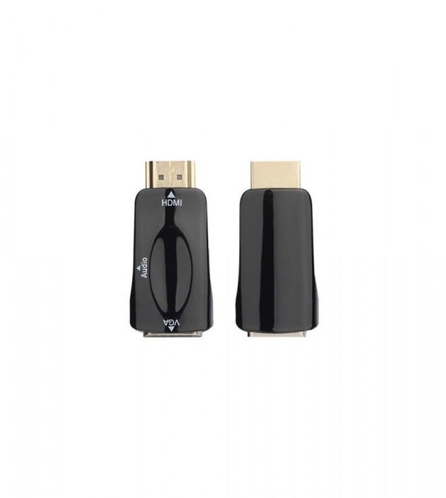 Convertor Adaptor HDMI la VGA + audio-Culoare Negru