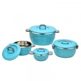 Set 4 Caserole Termice Cratita Termos Plastic Inox cu capace CNN44420