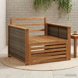 vidaXL Canapea Medie pentru Exterior Lemn Solid de Acacia natural 3438933