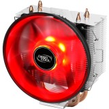 Cooler procesor Deepcool GAMMAXX 300, 3 heatpipe-uri, 120 mm iluminare LED, Flux aer 40 CFM, Compatibil Intel/AMD, Gri/Rosu