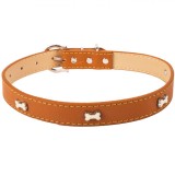 Zgarda Caine, Model Piele Artificiala, Lungime 60 cm, Latime 2.5 cm, Rezistenta 100 kg, Maro, Oem
