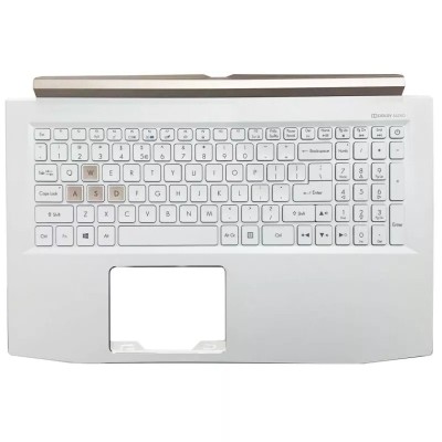 Carcasa superioara cu tastatura palmrest Laptop Gaming, Acer, Helios 300 G3-571, G3-573, PH315-51, N17C1, 6B.Q4HN2.001, AM211000410, iluminata, alba, foto