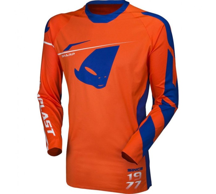 MBS Tricou motocross/enduro Ufo Plast Slim Sharp, portocaliu/albastru, M, Cod Produs: MG04445FM