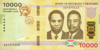 BURUNDI █ bancnota █ 10000 Francs █ 2018 █ P-54 █ UNC █ necirculata foto