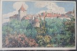 Carte postala, Praga, Șanțul cu cerbi dintre Castelul Praga și Palatul Regal de Vară, inceput de secol XX