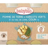 Piure Bio din cartofi, fasole verde si cod, +6luni, 2X200g, Babybio