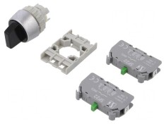 Comutator Rotativ 22mm IP65 Negru 3 Pozitii