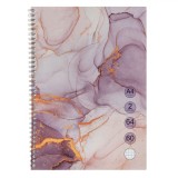 Caiet Matematică A4, Spirala, Model Marmură, 64 File, 2 Subiecte, H&acirc;rtie 60 GSM, Oem