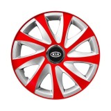 Set 4 capace roti 14 inchi R14 Drift Rosu-Gri, Compatibil cu Kia
