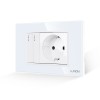 Intrerupator Dublu + Priza cu Rama din Sticla LUXION, Standard Italian, 3M SmartElectro IntelligentHouse