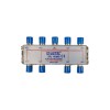 Splitter TV Coaxial Profesional 5-2500 MHz, 8 iesiri kwmobile - Visiniu, Gri, Alb/Negru, Albastru (Neopren, Textil, Plastic)