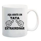 Cana alba personalizata " Tata Extraordinar ", INOVATIX&reg;. 330ml