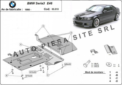 Scut metalic motor BMW Seria 3 E46 fabricat in perioada 1998 - 2004 APS-03,013 foto