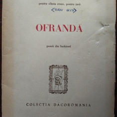OFRANDA:POEZII DIN INCHISORI/editor D.BACU/autor RADU GYR/DACOROMANIA/MADRID1963