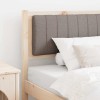 VidaXL Tăblie tapițată Maro 100 cm Lemn de pin masiv și stofă 879082