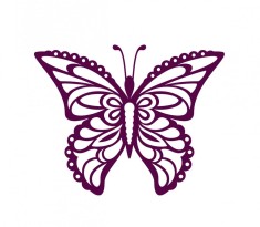 Sticker decorativ Fluture, Mov, 60 cm, 1157ST-4 foto