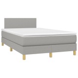 Cumpara ieftin Pat box spring cu saltea, gri deschis, 120x190 cm, textil