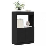 VidaXL Dulap &icirc;nalt, negru, 63x33x100 cm, lemn prelucrat