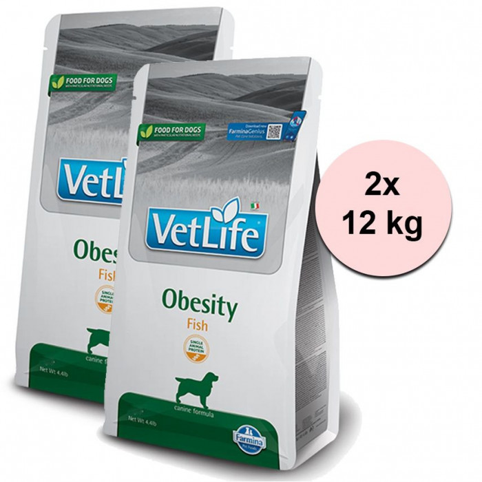 Farmina Vet Life Obesity Fish Canine 2 x 12 kg