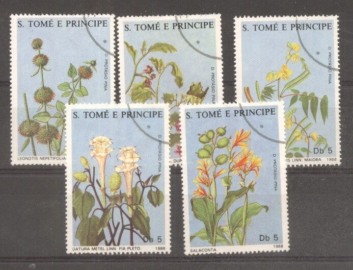 Sao Tome 1988 Medical flowers used DE.076