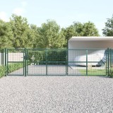 vidaXL Poartă de grădină din plasă, verde, 500x175 cm, oțel galvanizat