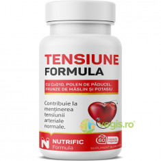 Tensiune Formula cu Coenzima Q10, Polen de Paducel, Frunze de Maslin si Potasiu 60cps vegetale