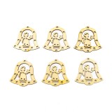 Accesorii pentru activitati crafts lemn decupat,clopotel cu ingeras,6 bucati set