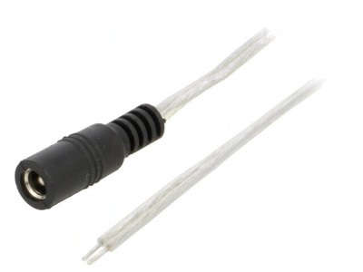 Cablu DC 5,5/2,5 Soclu Drept Transparent 3m foto