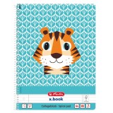 Caiet dictando cu spirala, A4, Herlitz, Cute Animals, Tigru, 80 file