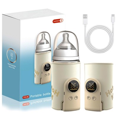 Incalzitor Biberon Portabil cu Baterie 6000mAh, 6 Trepte Incalzire 37-55&amp;deg;C, Display LED Digital, Control AI Temperatura, Protectie 3 Straturi, Univers foto