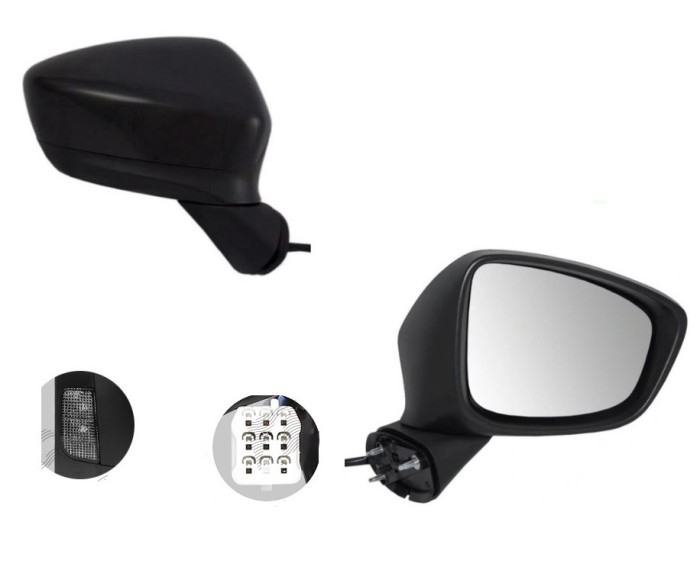 Oglinda exterioara Mazda CX-5 (Ke), 03.2012-2014, partea Dreapta, culoare sticla crom , sticla convexa, cu carcasa grunduita, cu incalzire , ajustare