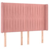 Cumpara ieftin Tablie de pat cu aripioare, roz, 147x16x118/128 cm, catifea