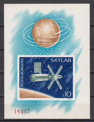ROMANIA 1974 LP 868 SKYLAB COLITA NEDANTELATA MNH foto