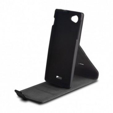 HUSA PIELE STAND SAMSUNG GALAXY ACE 3 S7270 SLIM FLIP NEGRU foto