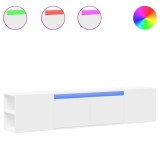 Cumpara ieftin Dulap TV de perete cu lumini LED, alb, 180x31x39,5 cm