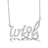 Cumpara ieftin Lantisor argint 925, JW874, model wish, placat cu rodiu