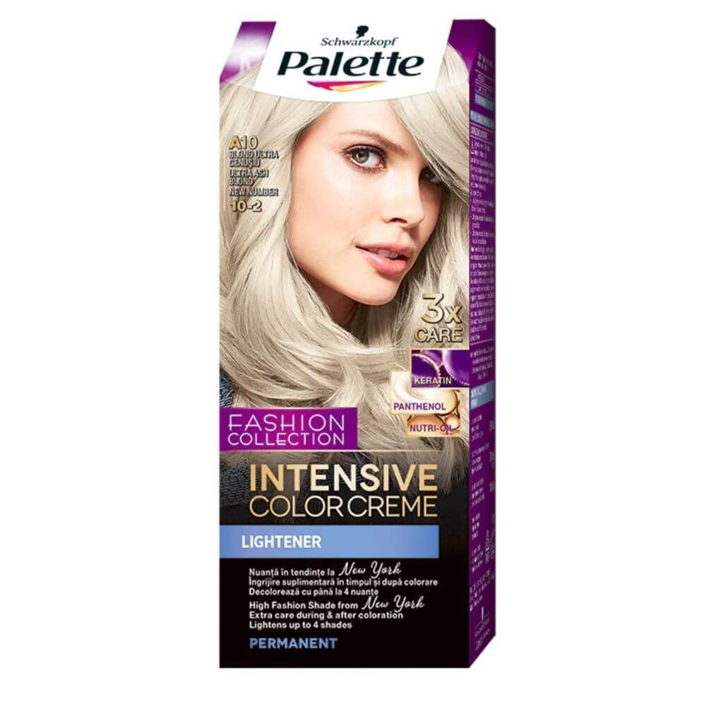 Vopsea de Par Permanenta PALETTE Intensive Color Cream A10, 110 ml, Blond  Cenusiu, Vopsea de Par PALETTE, Vopsea de Par Blond Cenusiu, Vopsea Nuanta  B | Okazii.ro