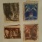 4 Timbre. Poșta Rom&acirc;nă. Regele Mihai I, 1928, 25 Bani. Timbrul aviației, 1932, 2 Lei. Fondul aviației, 1936, 1 Leu. Timbrul aviației, 1932, 1 Leu.