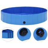 Piscina pentru caini pliabila, albastru, 160 x 30 cm, PVC GartenMobel Dekor, vidaXL