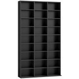 HOMCOM Dulap Dvd Con 9 Rafturi, 21 Regolabili, 27 Scomparti, Negru | Aosom Romania