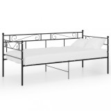 vidaXL Cadru de pat canapea, negru, 90x200 cm, metal
