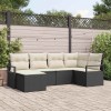 VidaXL Set de canapele pentru grădină 6 pcs Negru Rattan poli 3346447