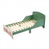 Pat Junior Copii U-Grow Green Forest 143x92.5x60 cm, 3-8 ani, Patut Tematic, Protectii Laterale